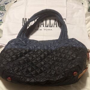MZ Wallace Navy and Black Quilted Shoulder Bag